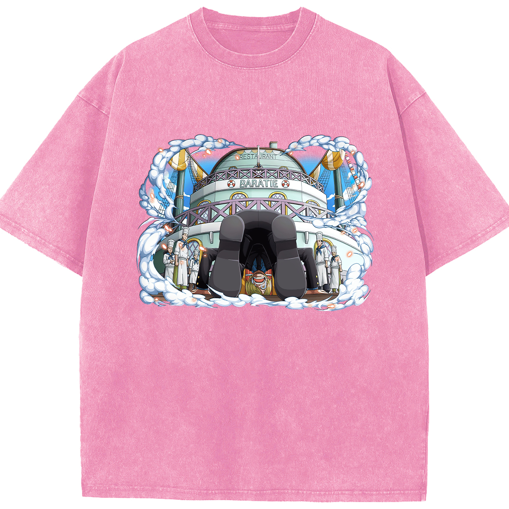 ワンピース サンジ ONE PIECE Sanji 綿100% ヴィンテージ風 半袖Tシャツ（フロントプリント）